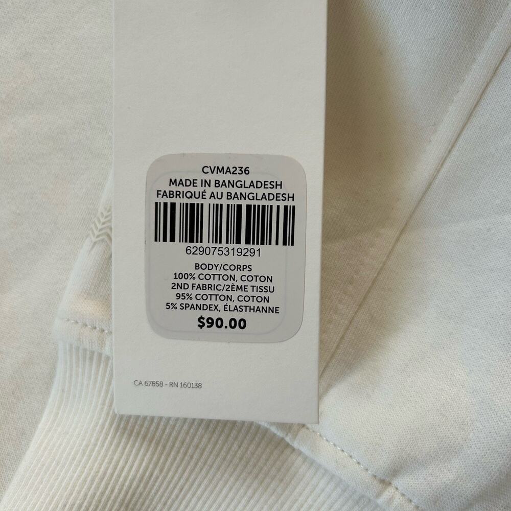 Cory Vines Mens Bomber Jacket Sweatshirt Size Lg Off White Fleece Varsity Style - Picture 7 of 8